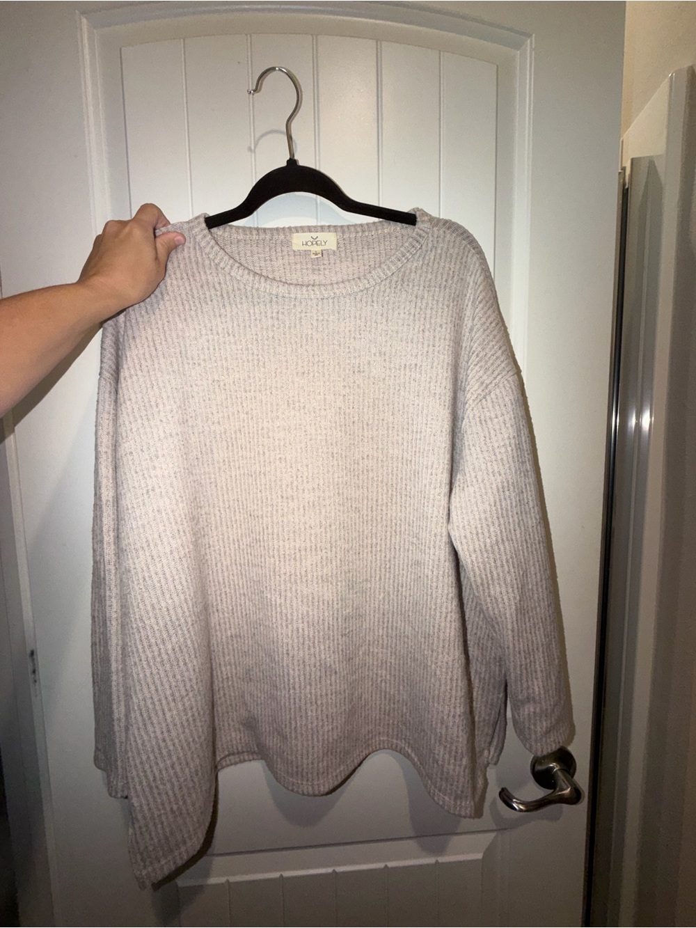 Hopely Ribbed Long Sleeve Top in Neutral Tone